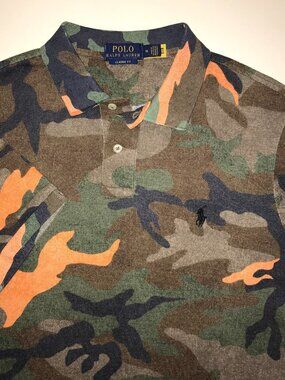 Men's Polo Ralph Lauren Classic Fit Camo Camouflage Polo Shirt-Size M